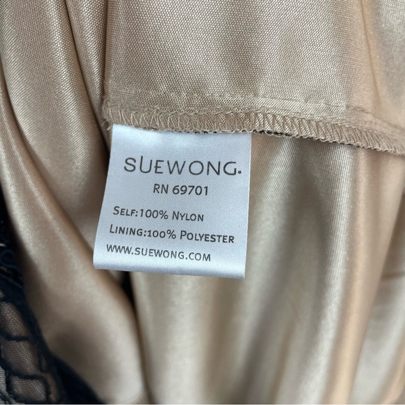 SUE WONG Black Lace Beaded Pattern Sleeveless Dress size 6 - Picture 8 of 9